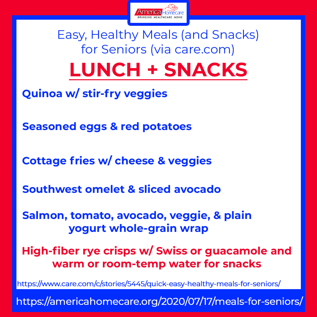 Easy And Healthy Meals For Seniors America Homecare Inc